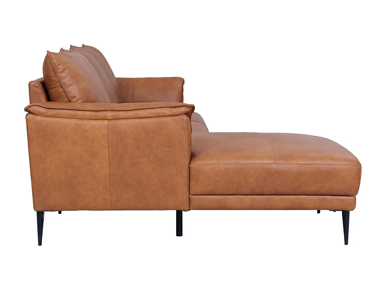 Canapé d'angle gauche Soul - 3 places - Cuir - Marron