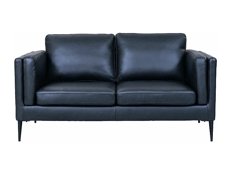 Ledersofa Valencia - 2-Sitzer - Leder - Schwarz