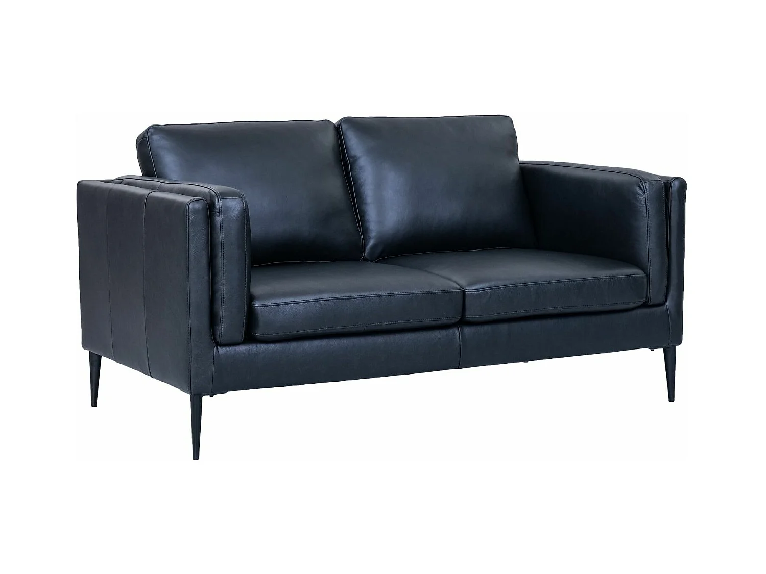 Ledersofa Valencia - 2-Sitzer - Leder - Schwarz