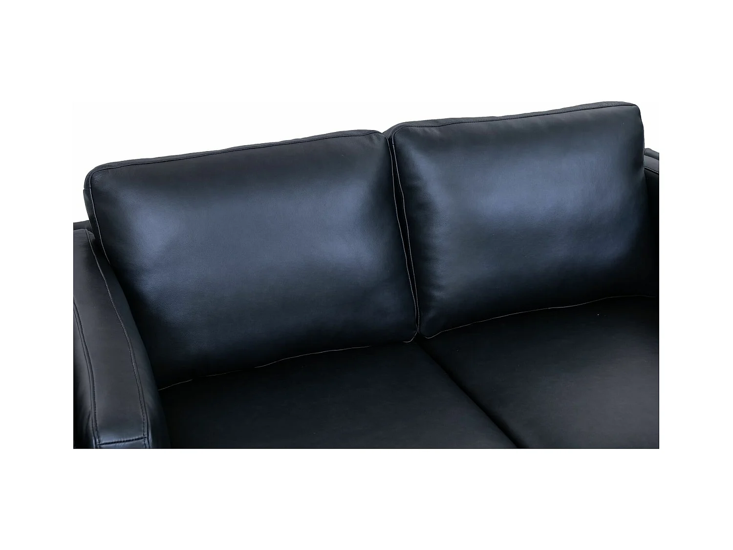 Ledersofa Valencia - 2-Sitzer - Leder - Schwarz
