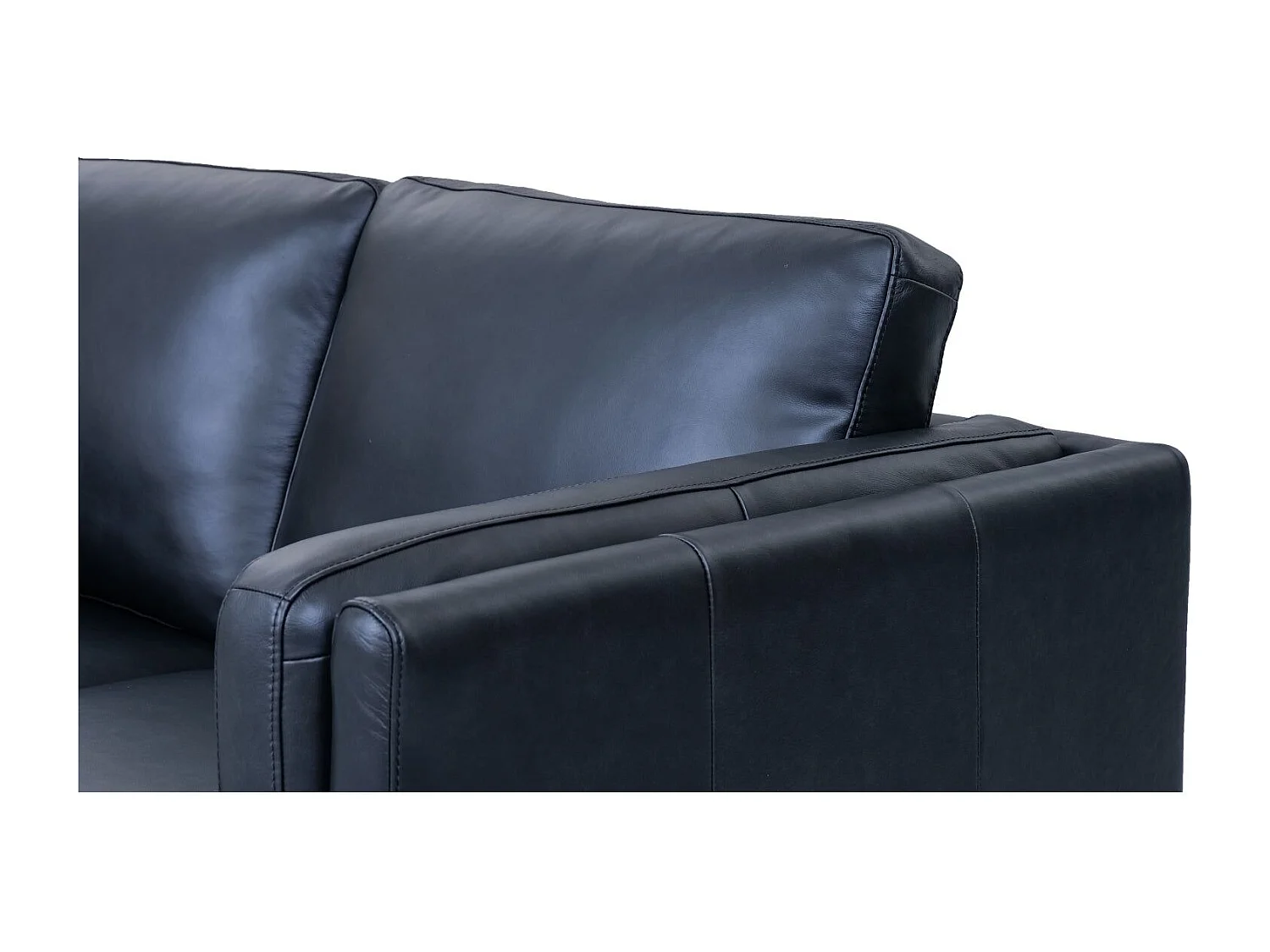 Tweezitsbank Valencia van leer - zwart