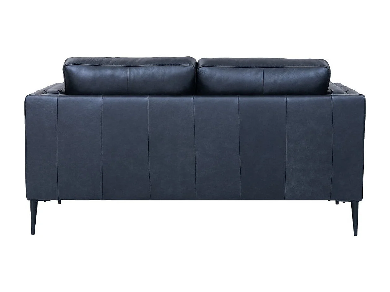 Tweezitsbank Valencia van leer - zwart