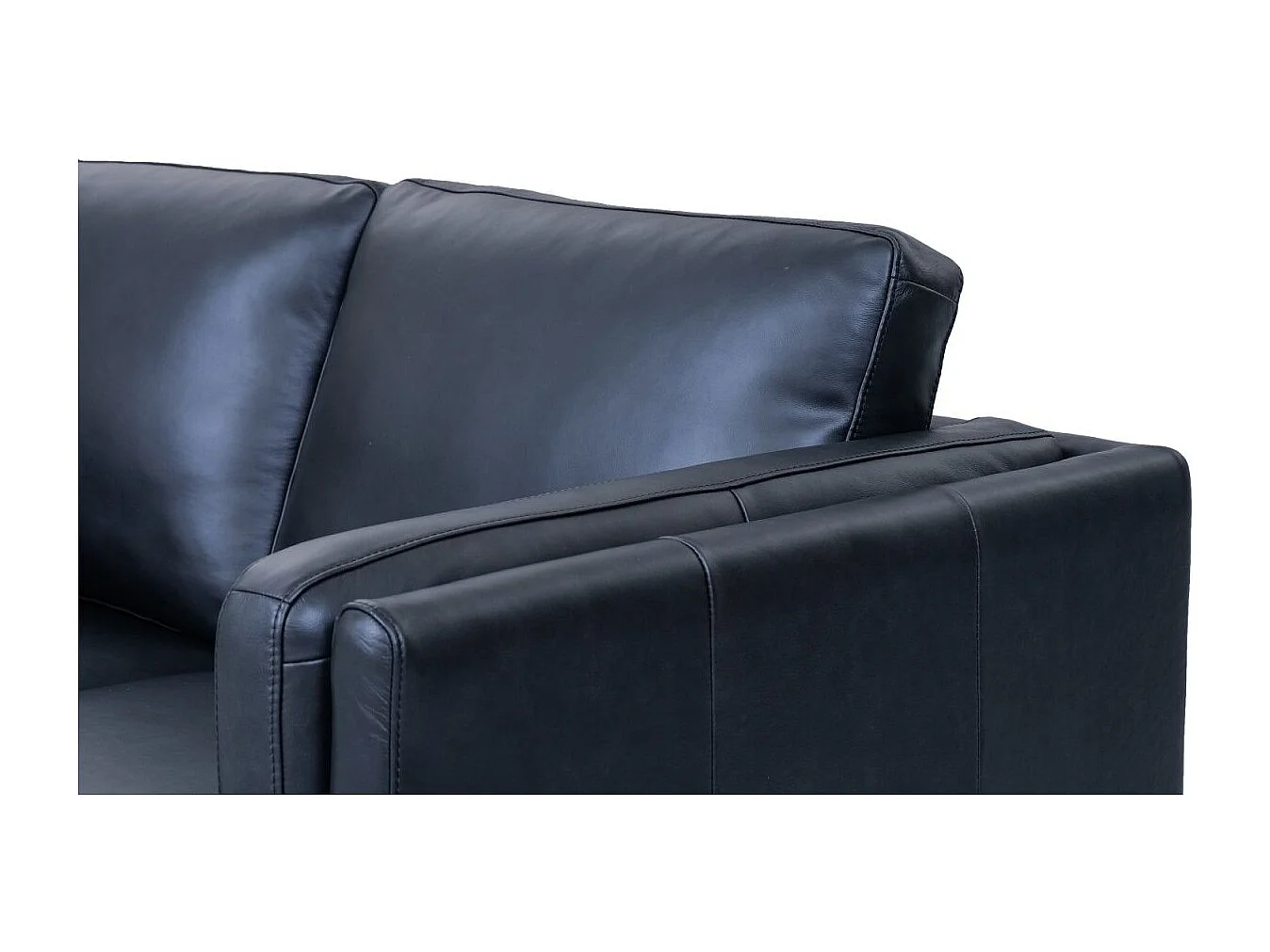 Tweezitsbank Valencia van leer - zwart