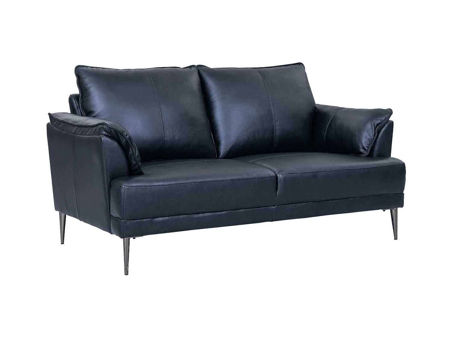 Ledersofa Soul - 2-Sitzer - Leder - Schwarz