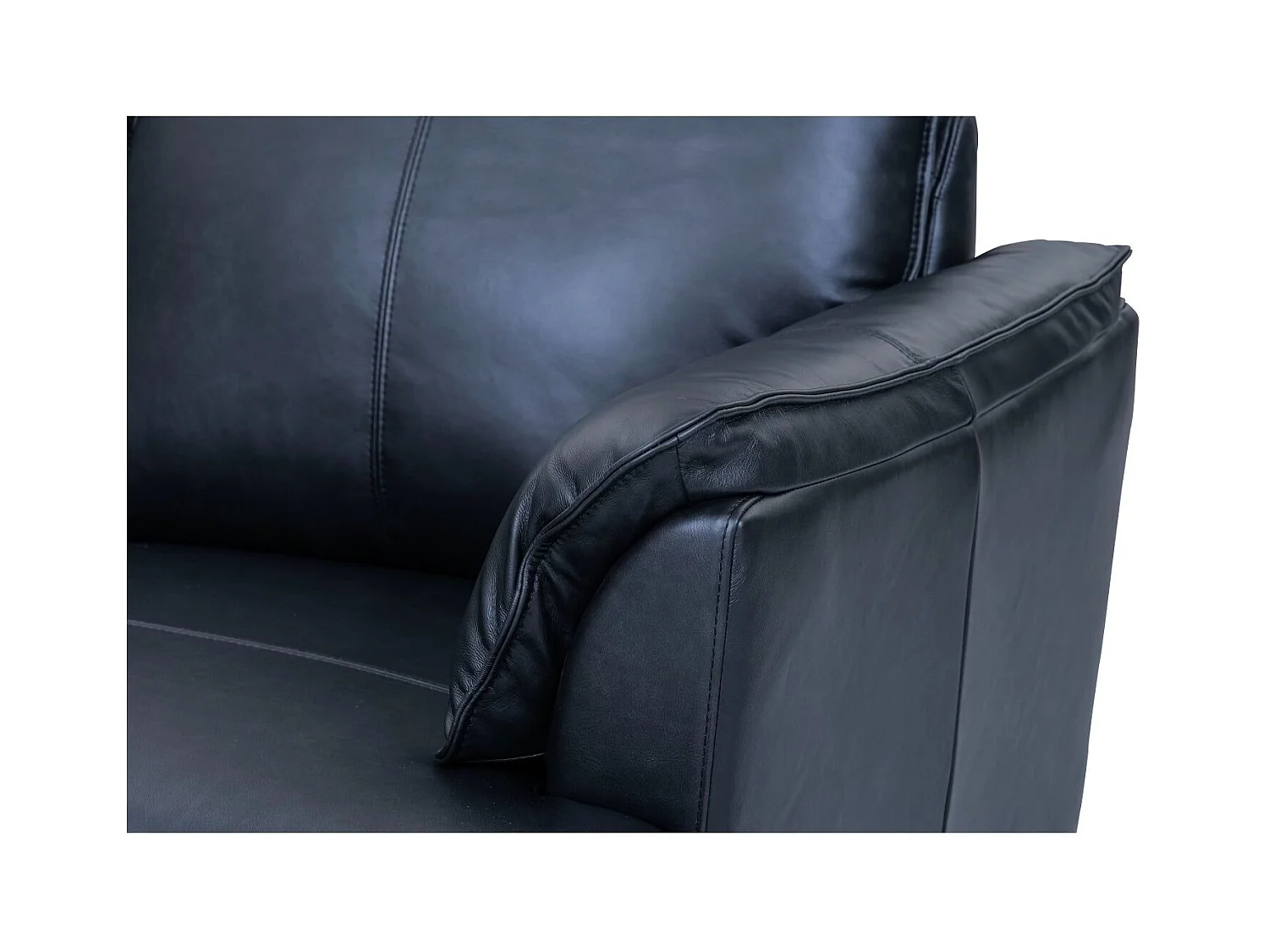 Ledersofa Soul - 2-Sitzer - Leder - Schwarz