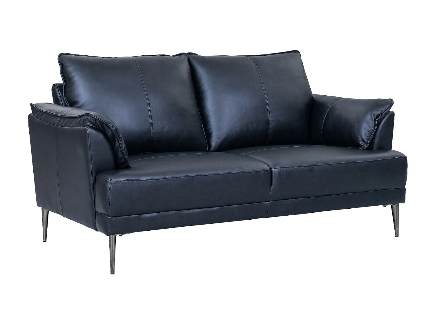 Ledersofa Soul - 2-Sitzer - Leder - Schwarz