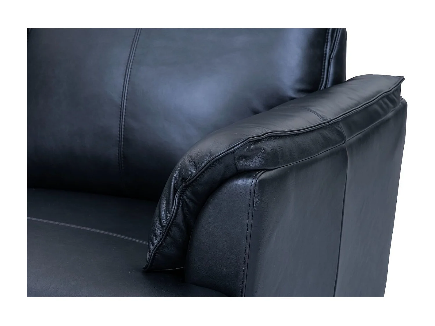 Ledersofa Soul - 2-Sitzer - Leder - Schwarz