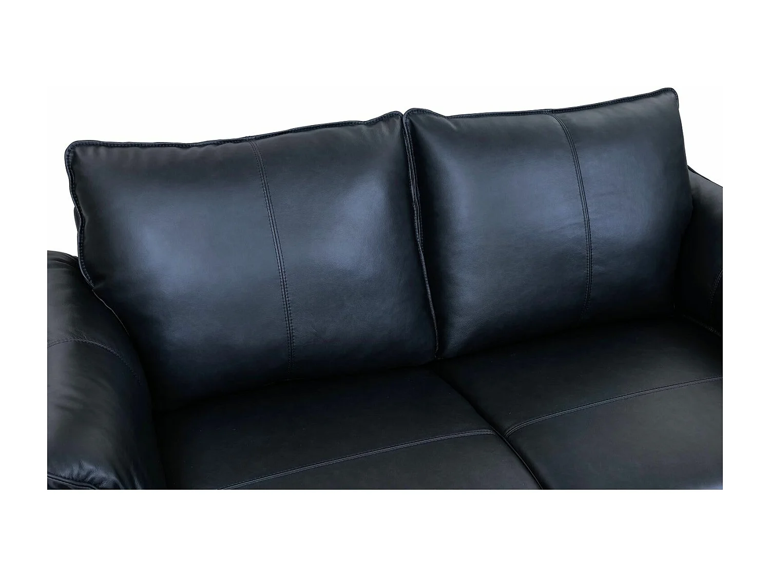 Ledersofa Soul - 2-Sitzer - Leder - Schwarz