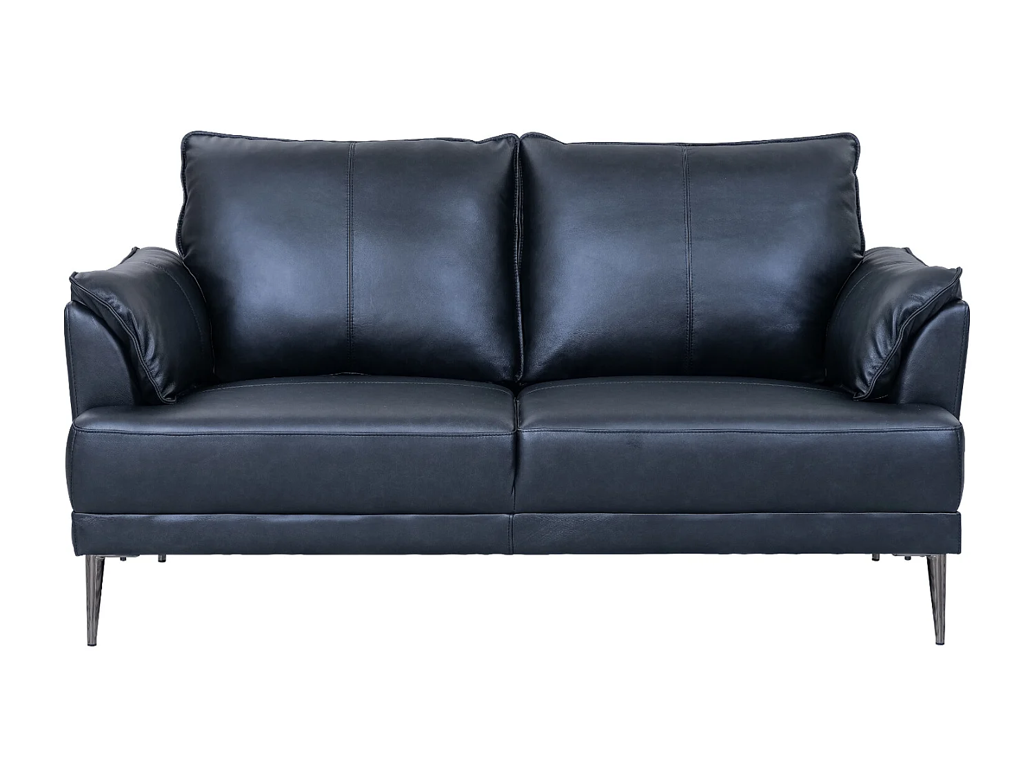 Sofa 2-Sitzer Soul - Echtleder - Schwarz