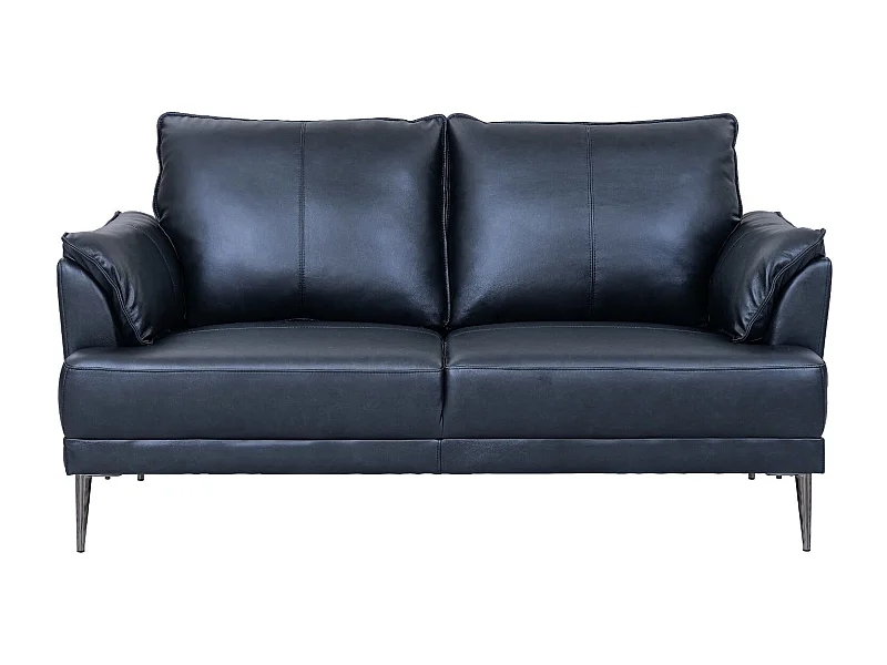 Tweezitsbank Soul van leer - zwart