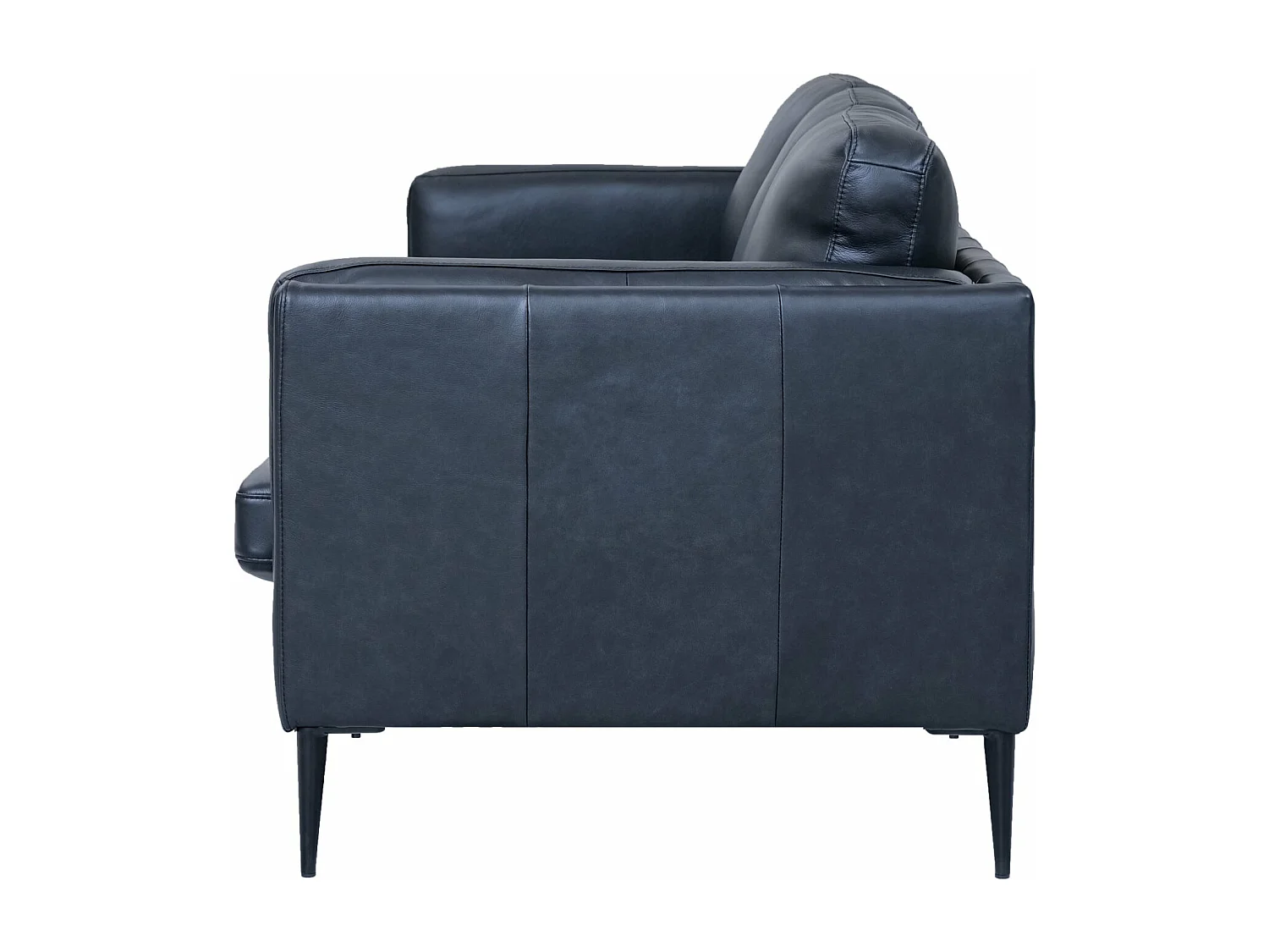 Driezitsbank Valencia van leer - zwart