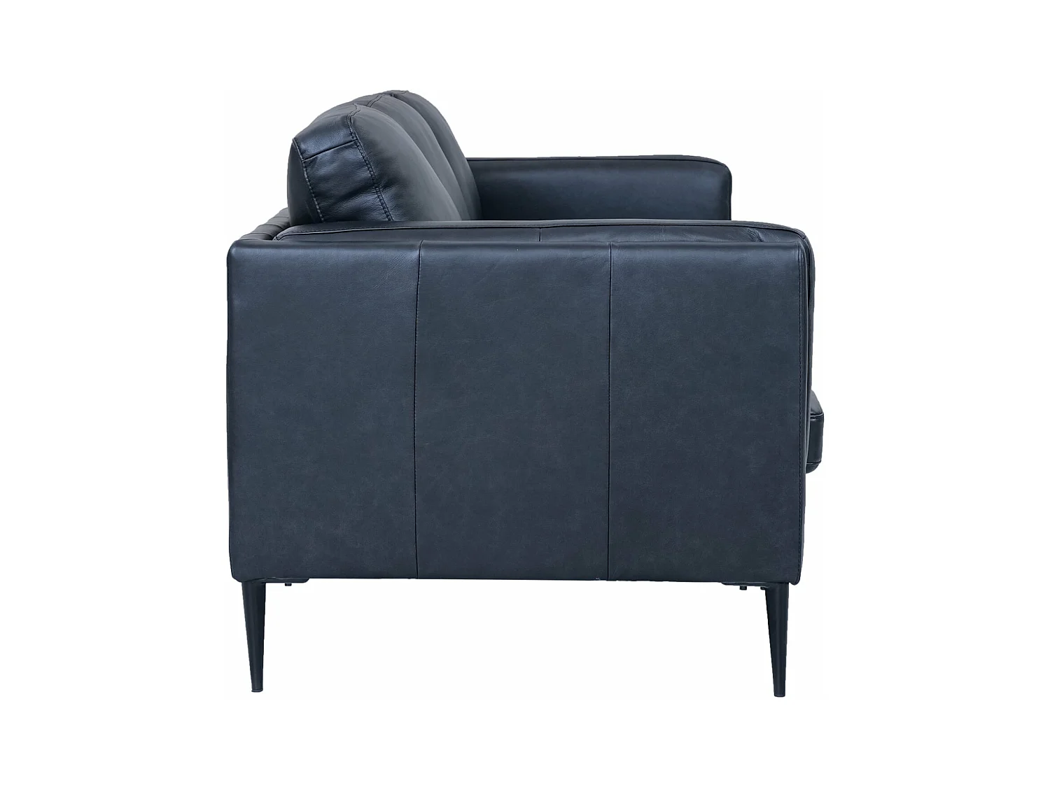 Driezitsbank Valencia van leer - zwart