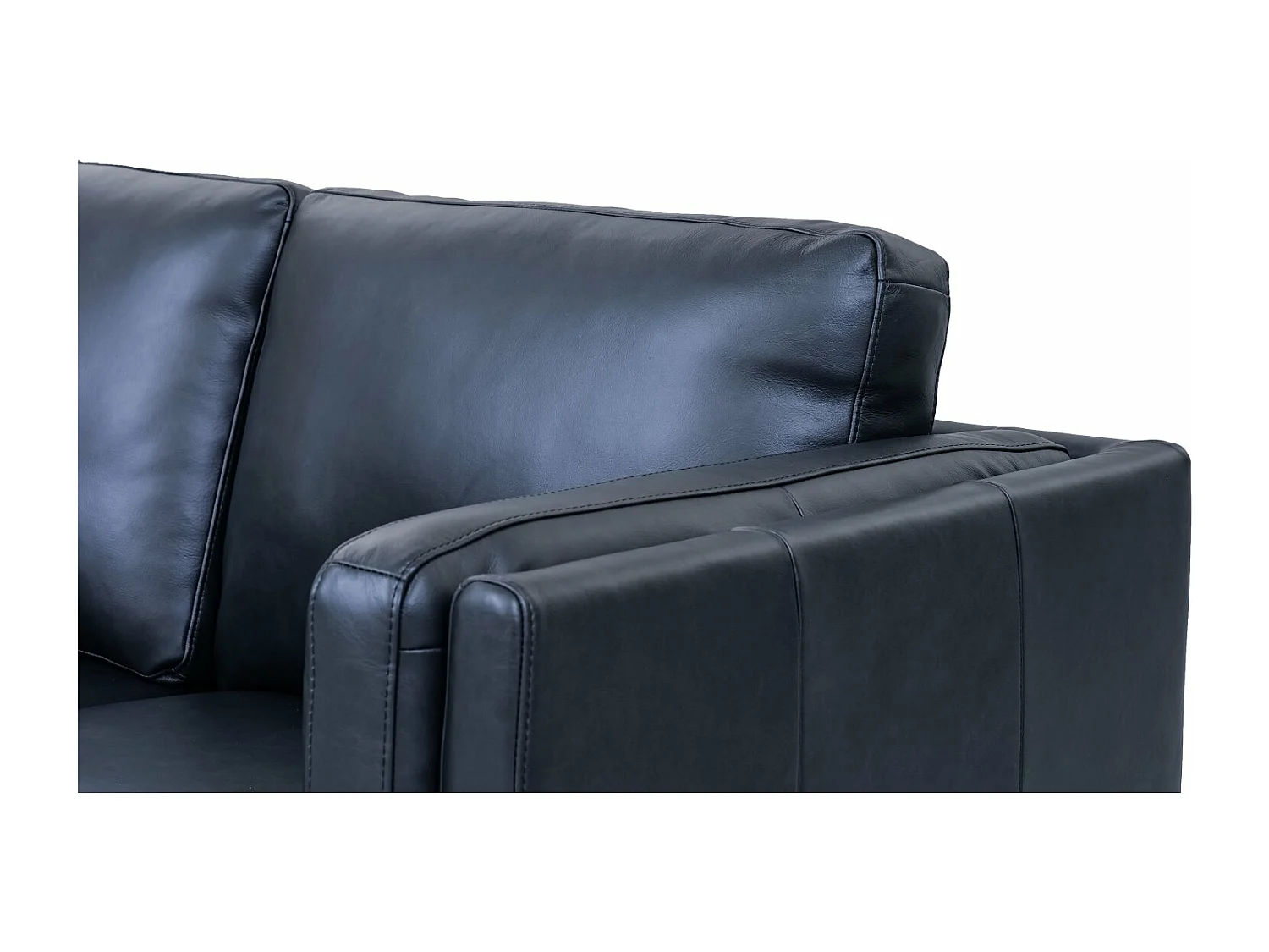 Driezitsbank Valencia van leer - zwart