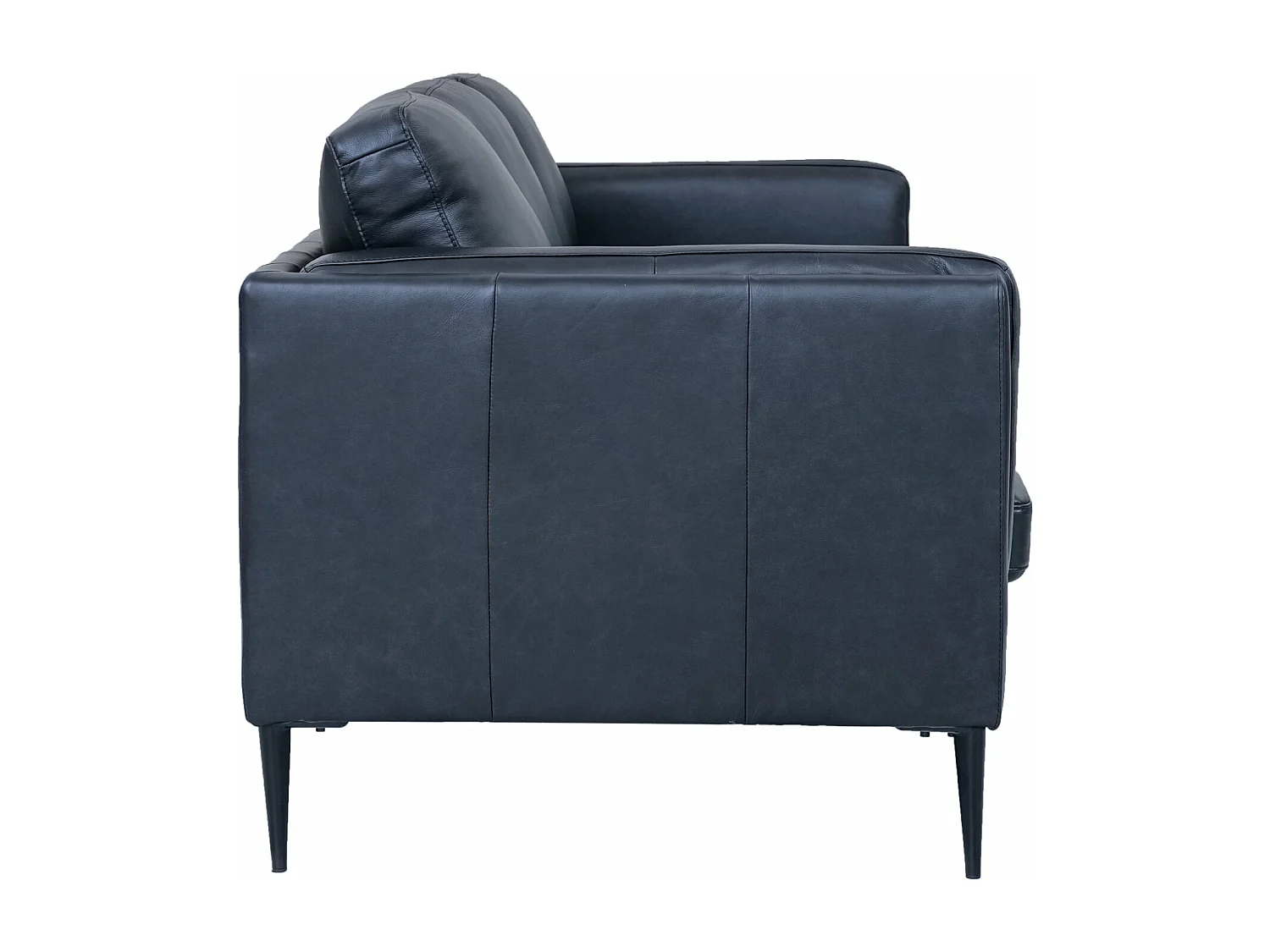 Driezitsbank Valencia van leer - zwart