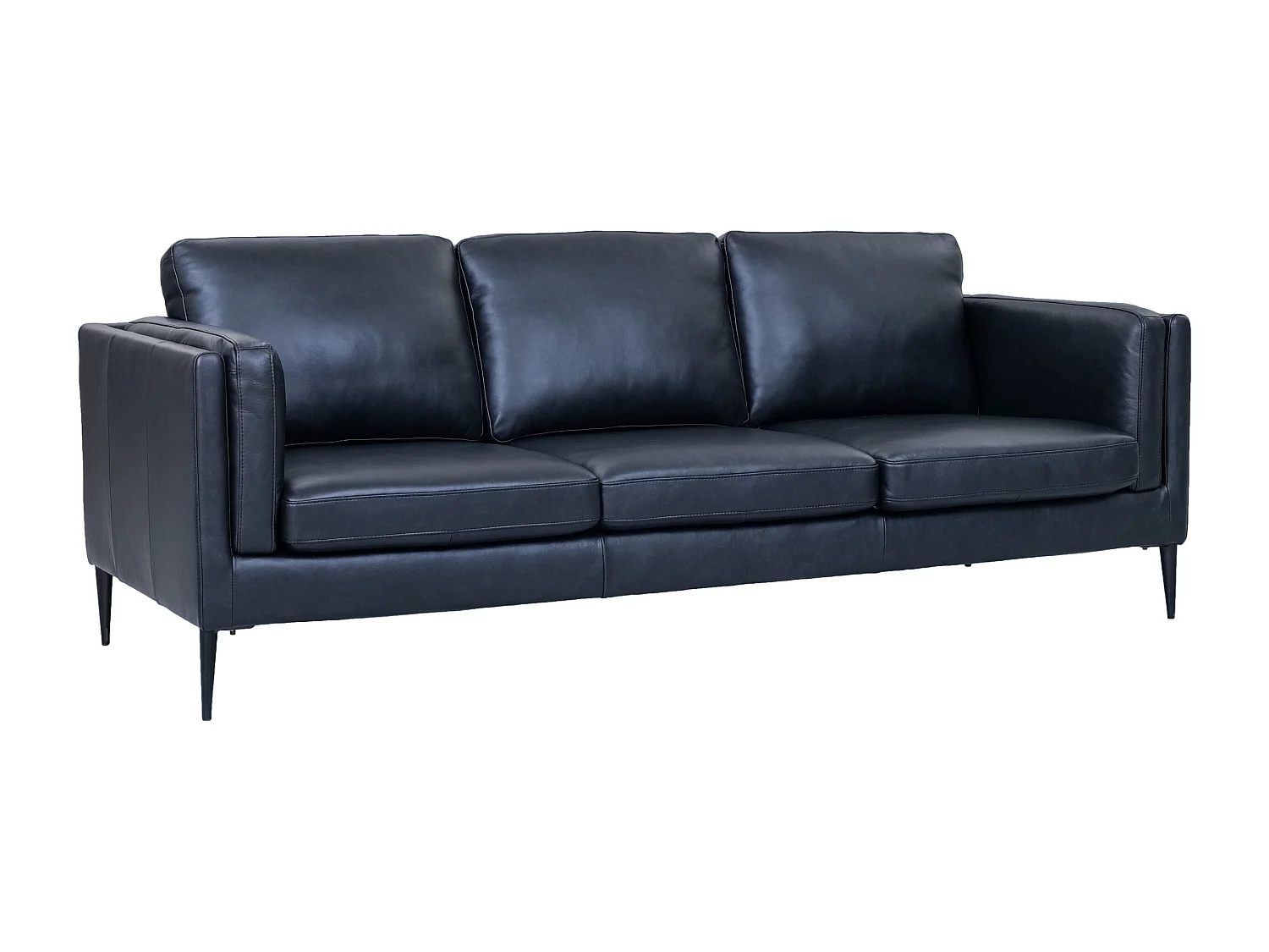 Canapé Valencia - 3 places - Cuir - Noir