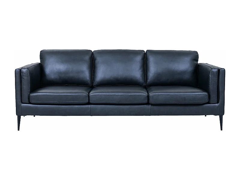 Ledersofa Valencia - 3-Sitzer - Leder - Schwarz