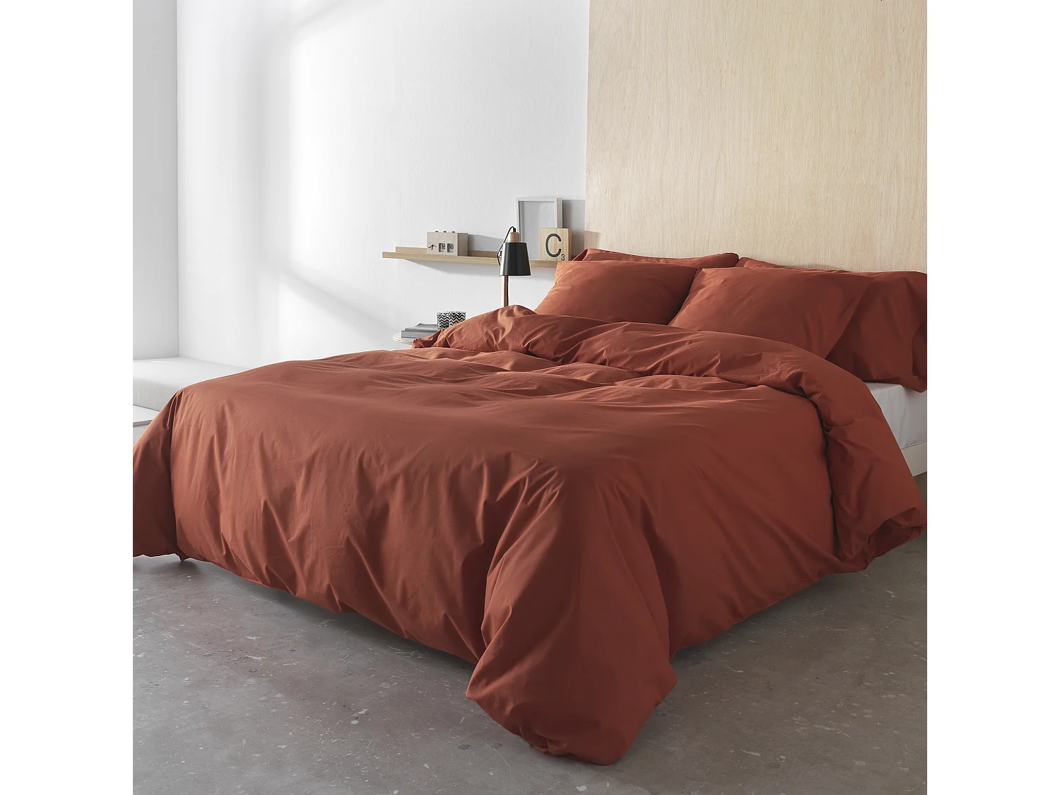 Funda nórdica lisa Caldera cama 180 cm - 260x240 cm, algodón 200 hilos. Cierre con botones.