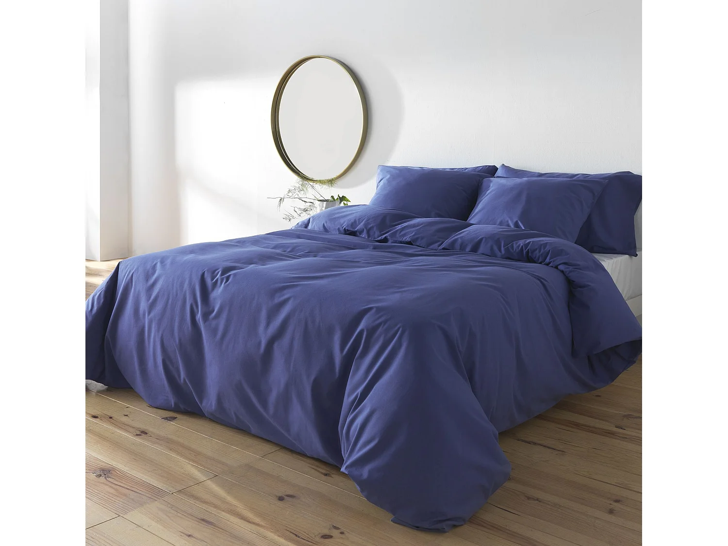 Copripiumino Liso Blu letto 120 cm - 200x200 cm, cotone 200 fili