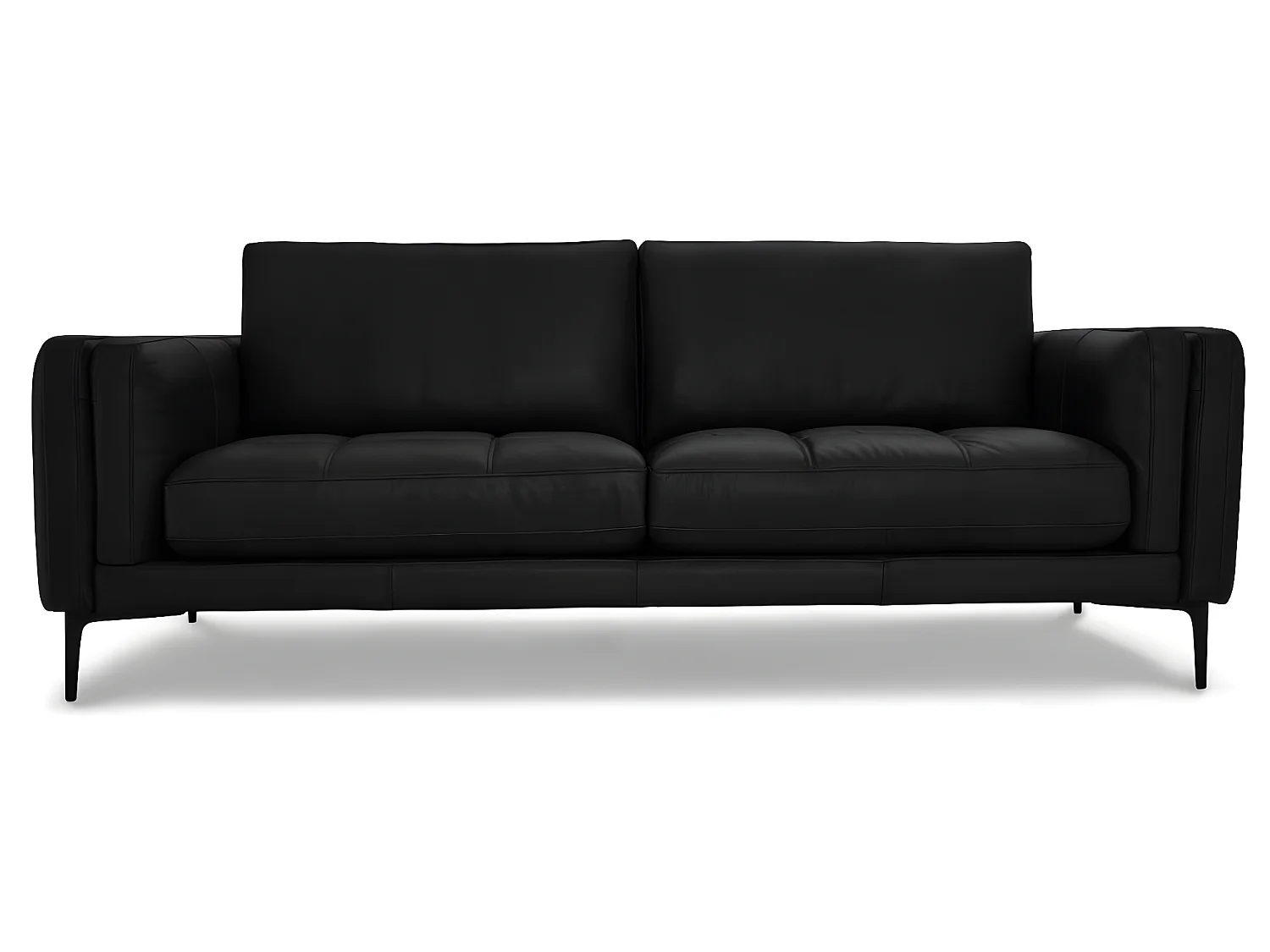 Ledersofa Orlando - 3-Sitzer - Leder - Schwarz