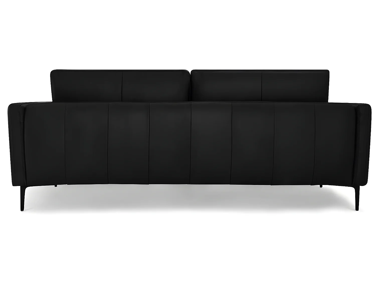 Ledersofa Orlando - 3-Sitzer - Leder - Schwarz
