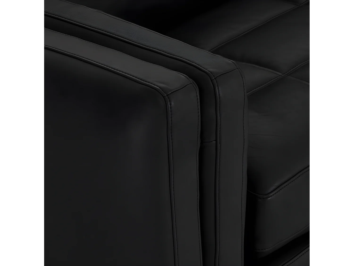 Ledersofa Orlando - 3-Sitzer - Leder - Schwarz