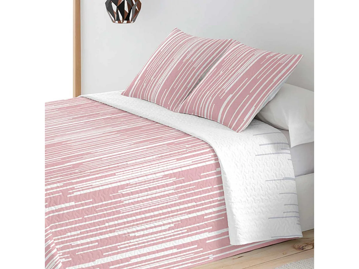 Colcha cosida reversible Alaya rosa 235x270 cm