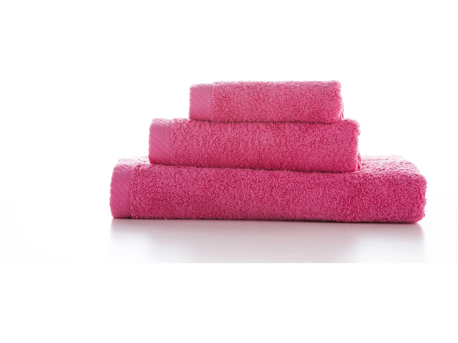 Set de sábana de ducha 3 toallas Fucsia algodón 600 gr