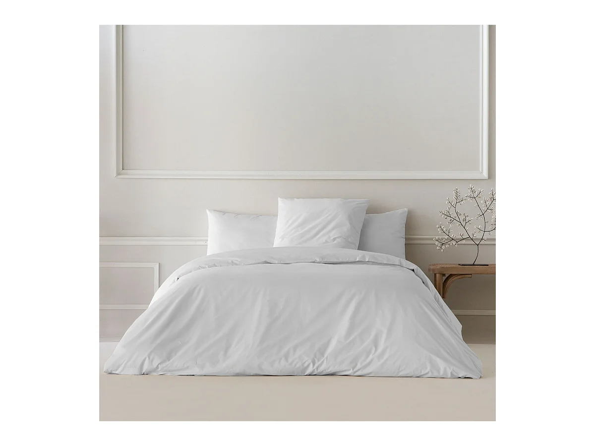 Duvet cover Liso White bed 120 cm - 200x200 cm, 200 thread count cotton