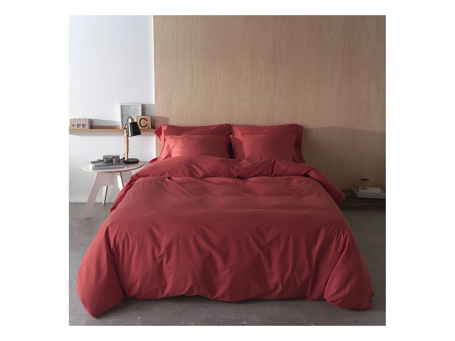 Housse de couette Liso Corail lit 120 cm - 200x200 cm, coton 200 fils