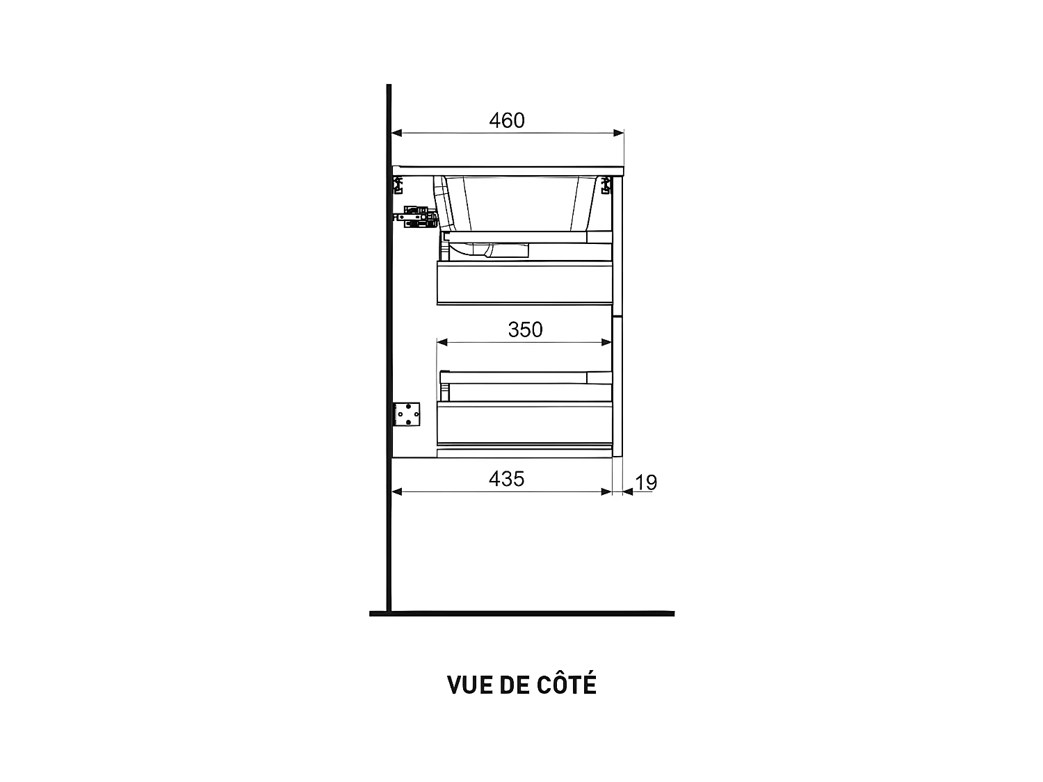 Meuble sous vasque salle de bain 90 cm Chêne Vielli + vasque - THOLEY
