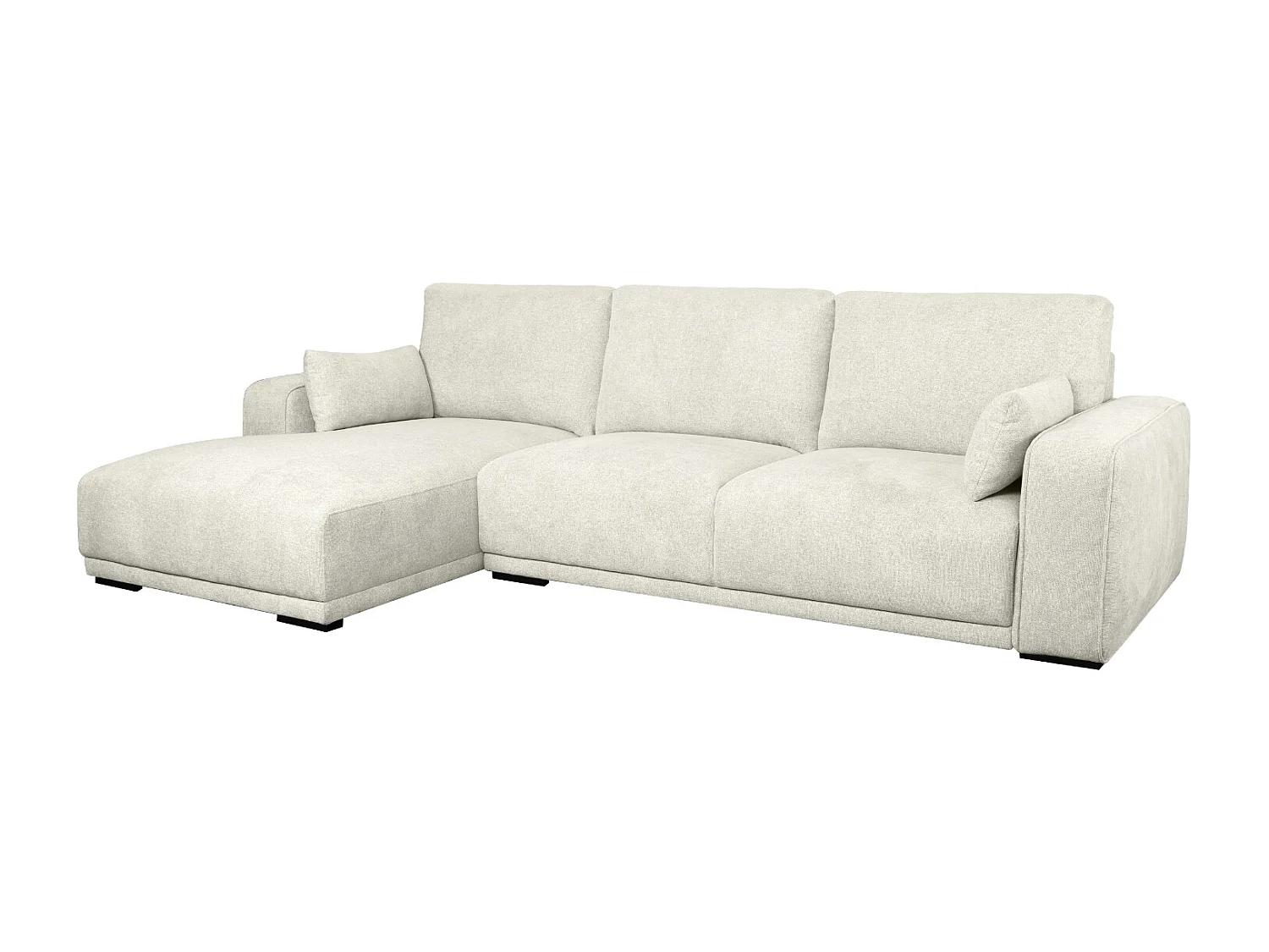 Canapé d'angle gauche California - 3 places - Tissu - Sable