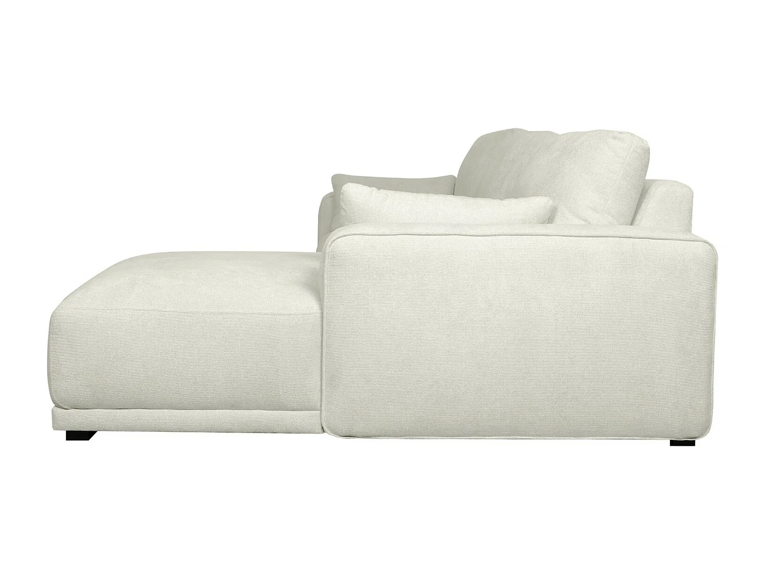 Canapé d'angle droite California - 3 places - Tissu - Beige