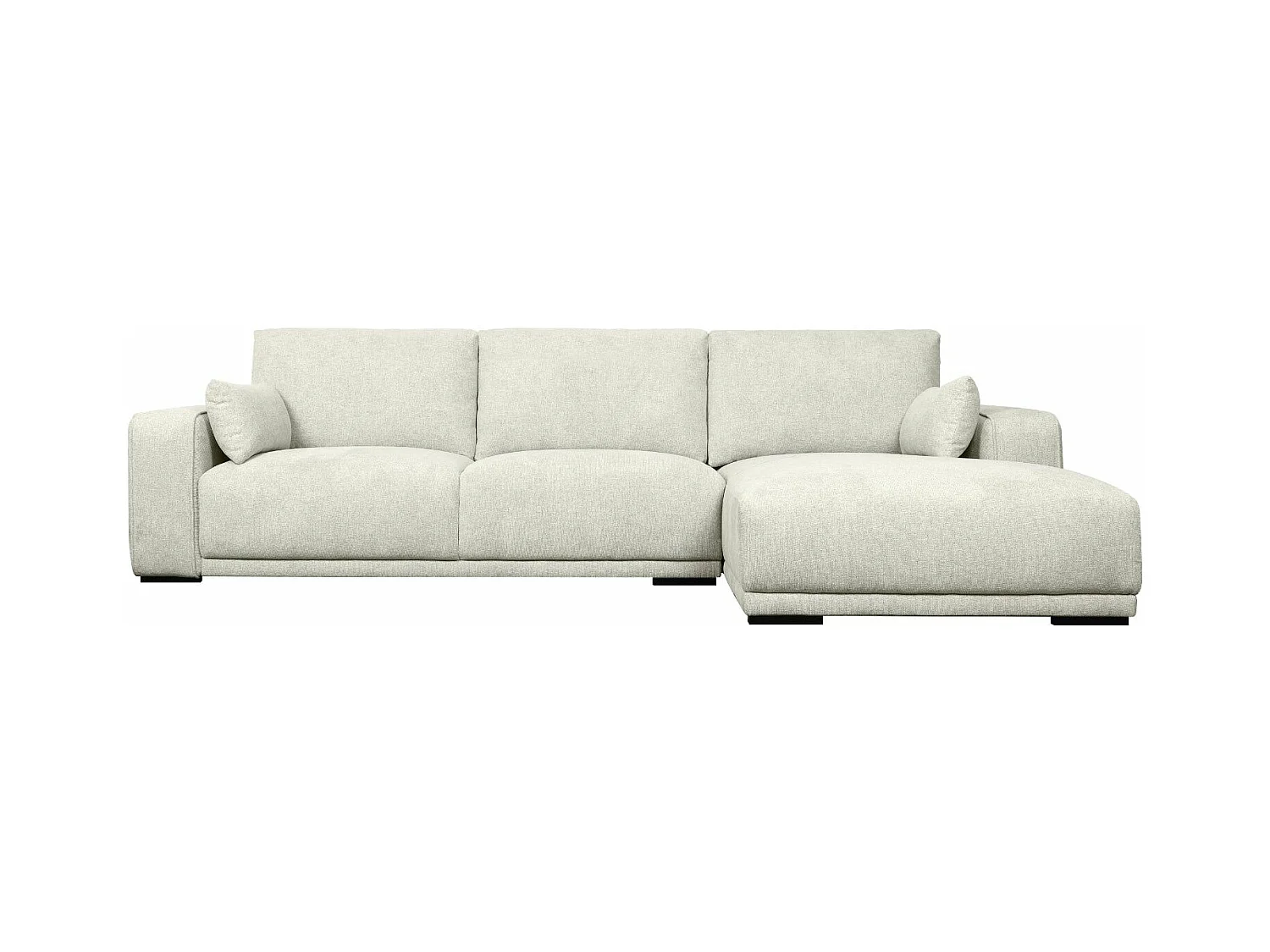 Hoekbank met hoek rechts 3 zitplaatsen California van stof - beige