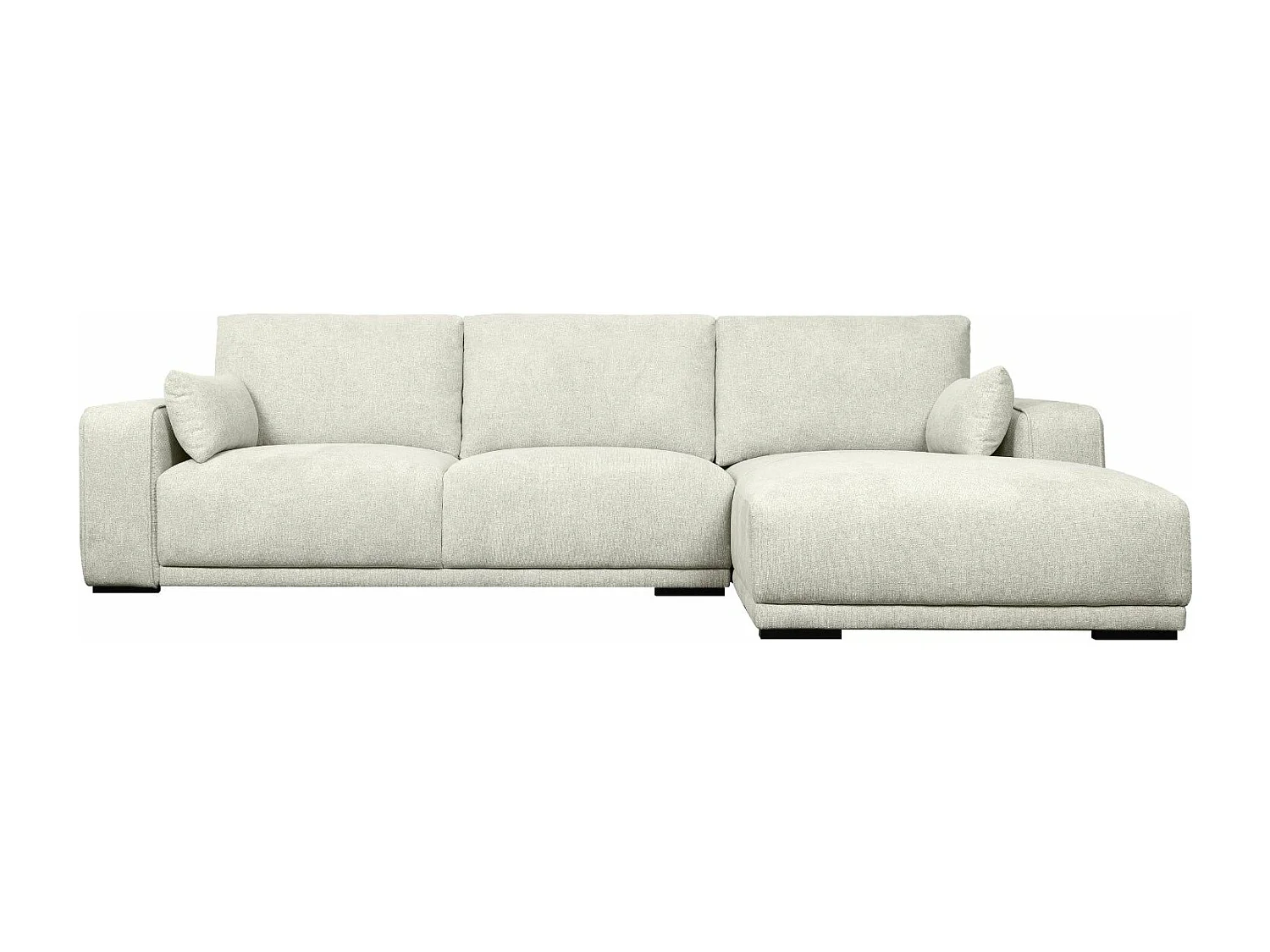 Canapé d'angle droite California - 3 places - Tissu - Beige