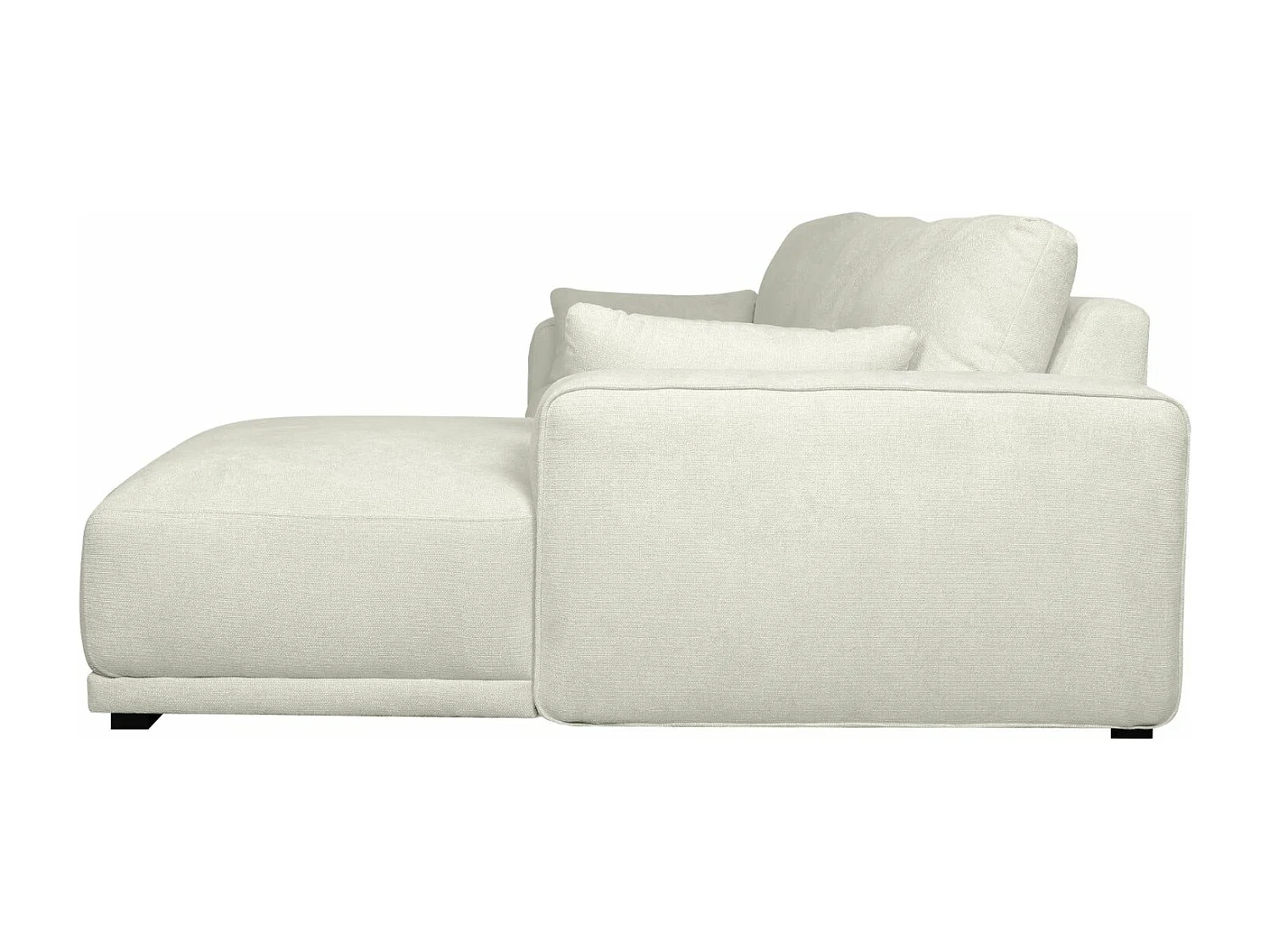 Canapé d'angle droite California - 3 places - Tissu - Beige