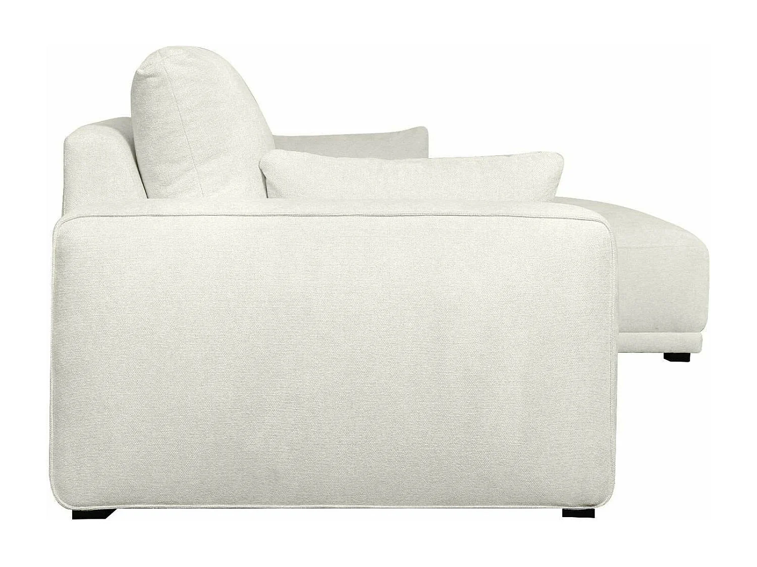 Canapé d'angle droite California - 3 places - Tissu - Beige