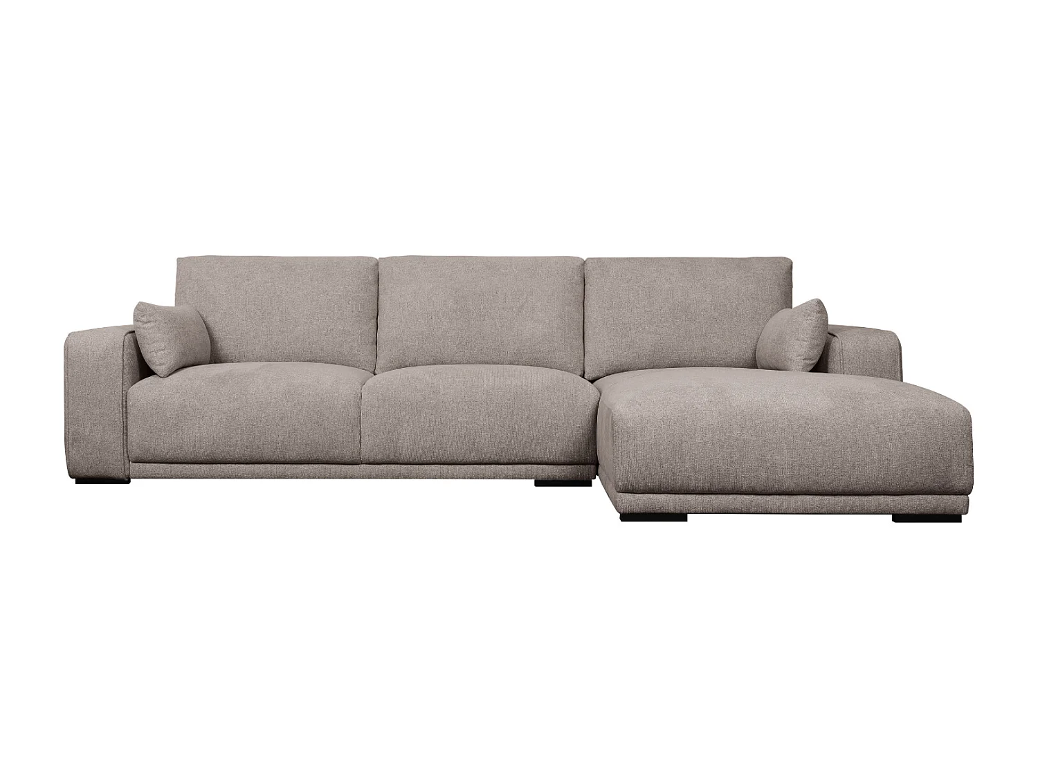 Hoekbank met hoek rechts 3 zitplaatsen California van stof - beige