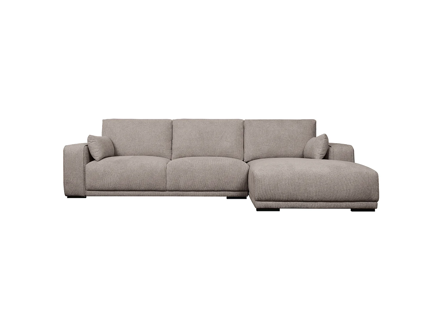 Canapé d'angle droite California - 3 places - Tissu - Beige