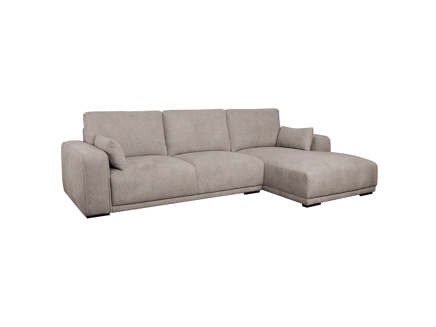 Canapé d'angle droite California - 3 places - Tissu - Beige