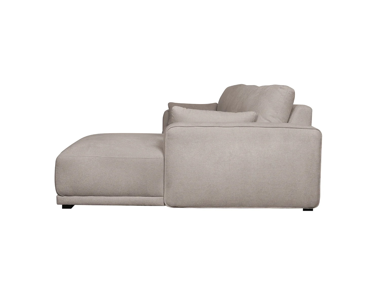 Canapé d'angle droite California - 3 places - Tissu - Beige