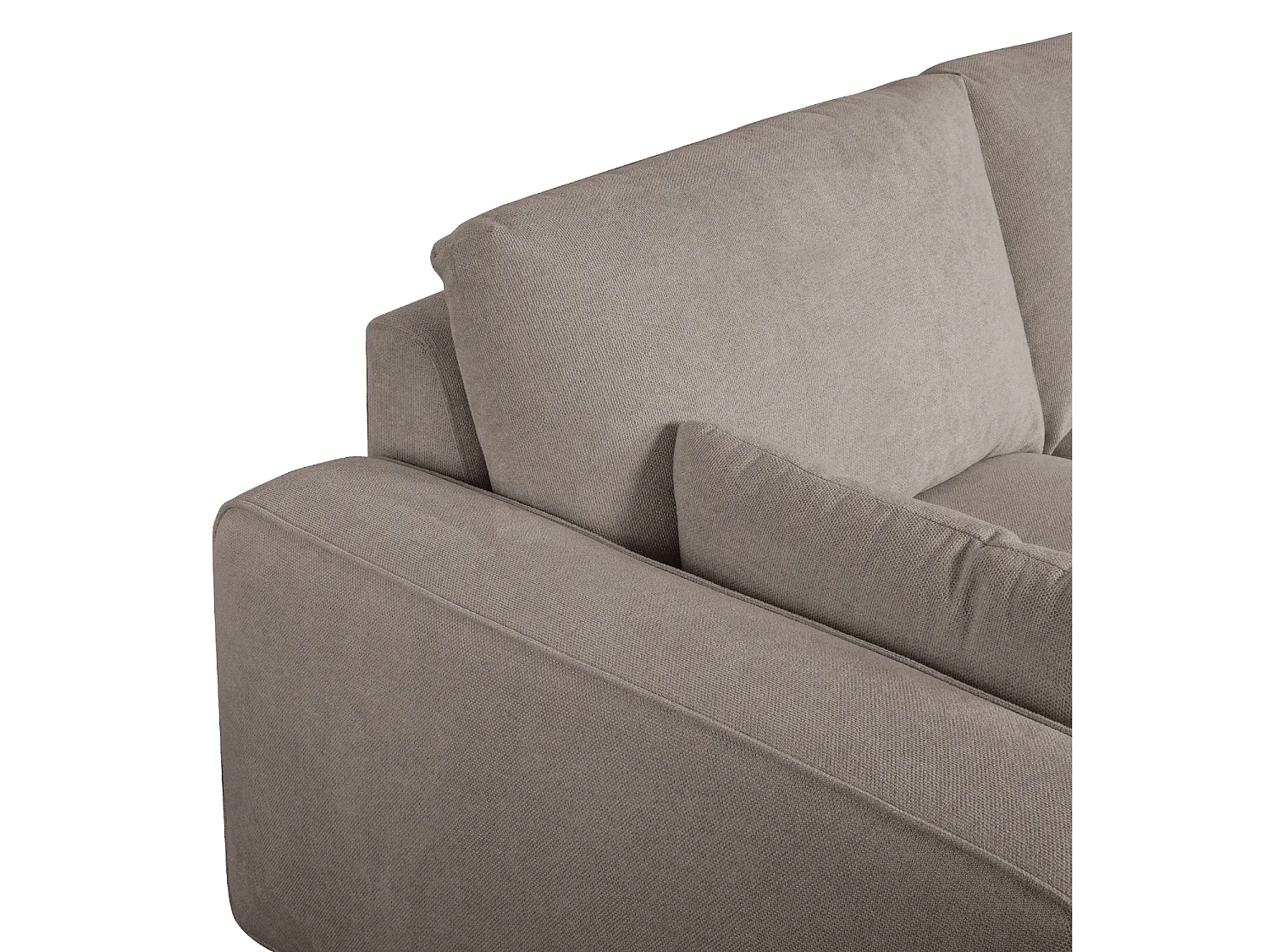 Canapé d'angle droite California - 3 places - Tissu - Beige