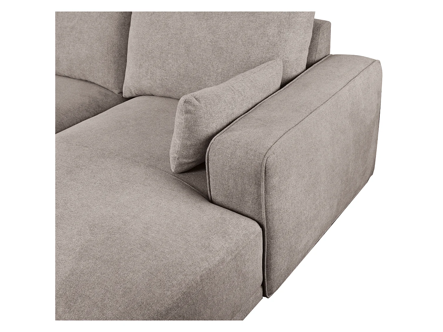 Canapé d'angle droite California - 3 places - Tissu - Beige