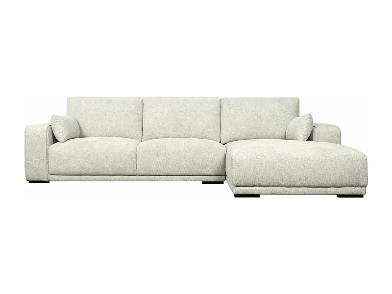 Canapé d'angle droite California - 3 places - Tissu - Beige