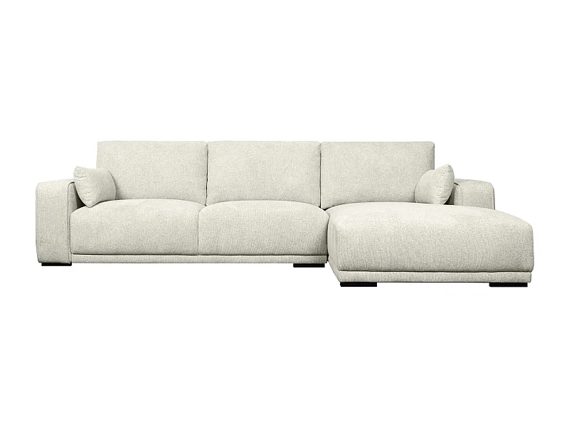 Canapé d'angle droite California - 3 places - Tissu - Beige