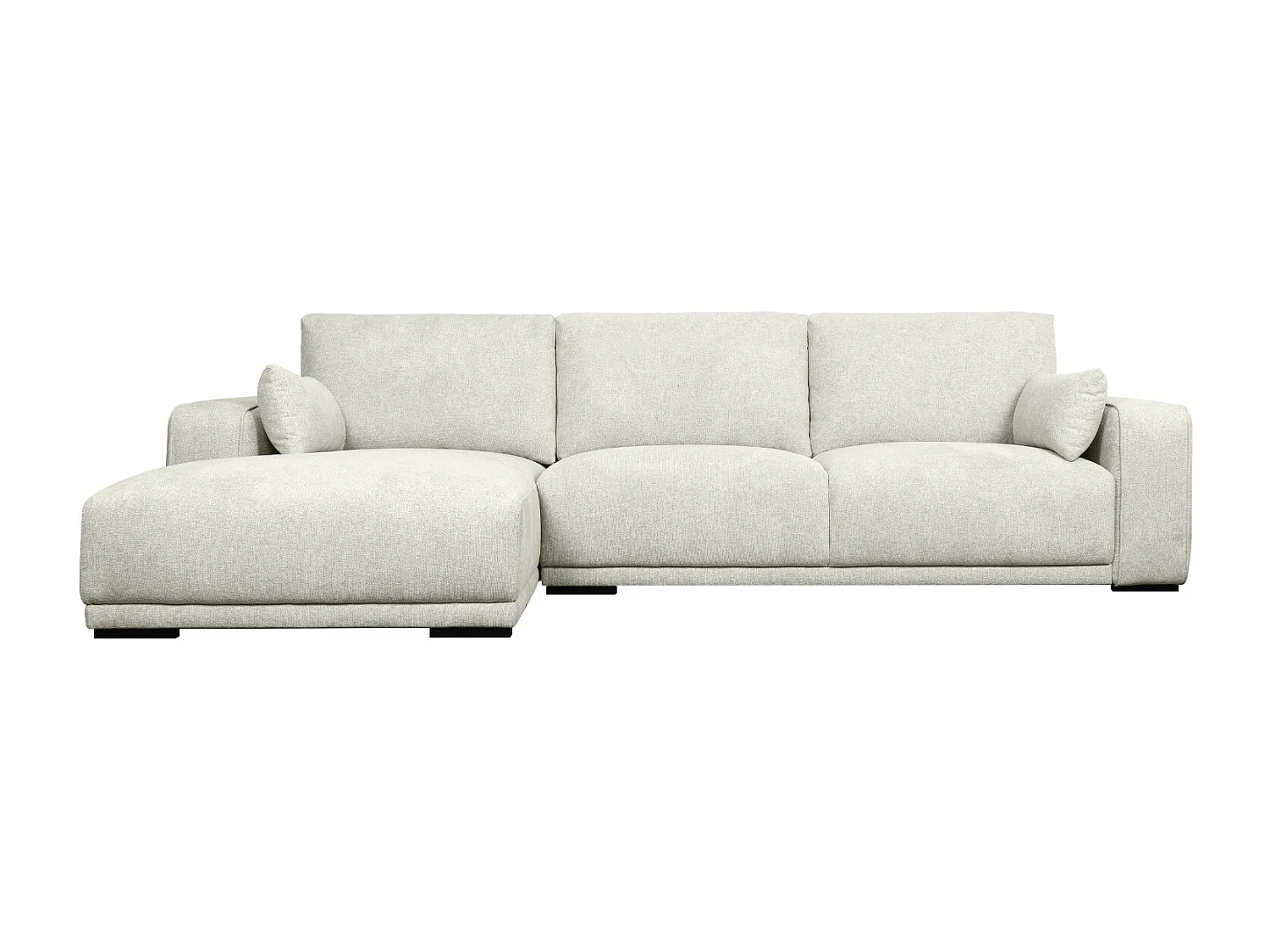 Ecksofa Links California - 3-Sitzer - Stoff - Beige