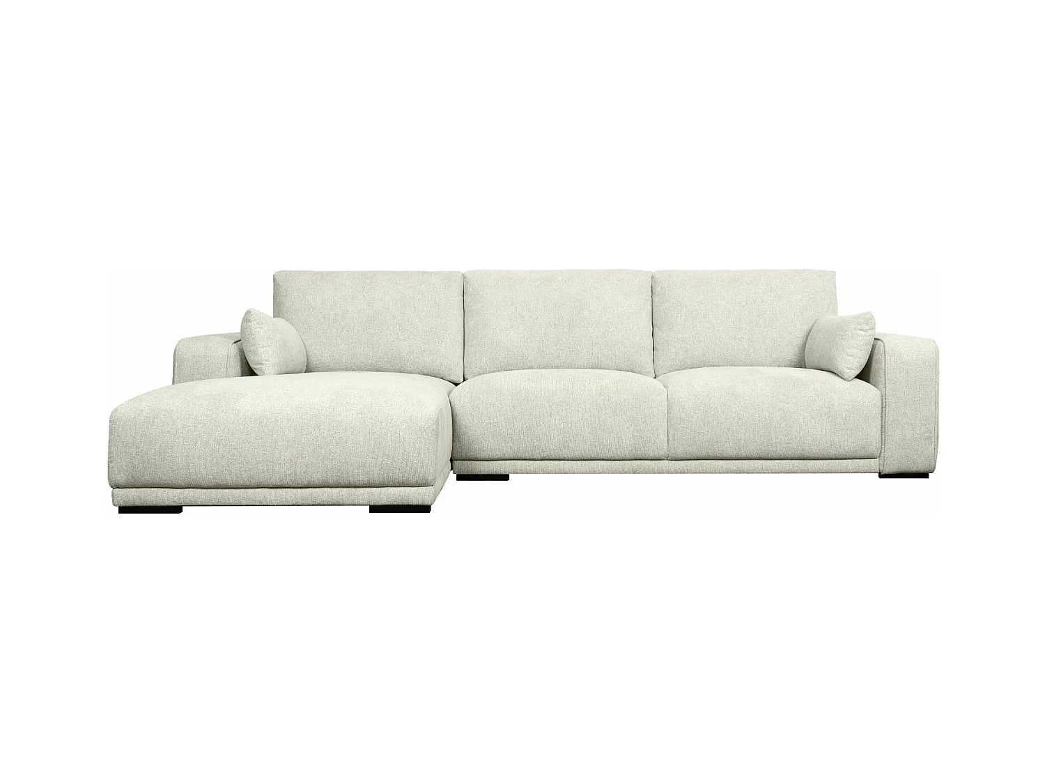 Hoekbank met hoek links 3 zitplaatsen California van stof - beige