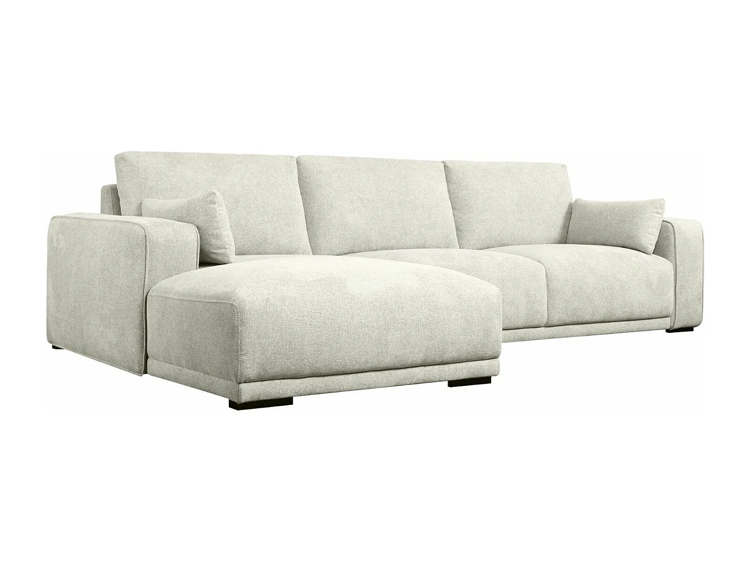 Canapé d'angle gauche California - 3 places - Tissu - Beige