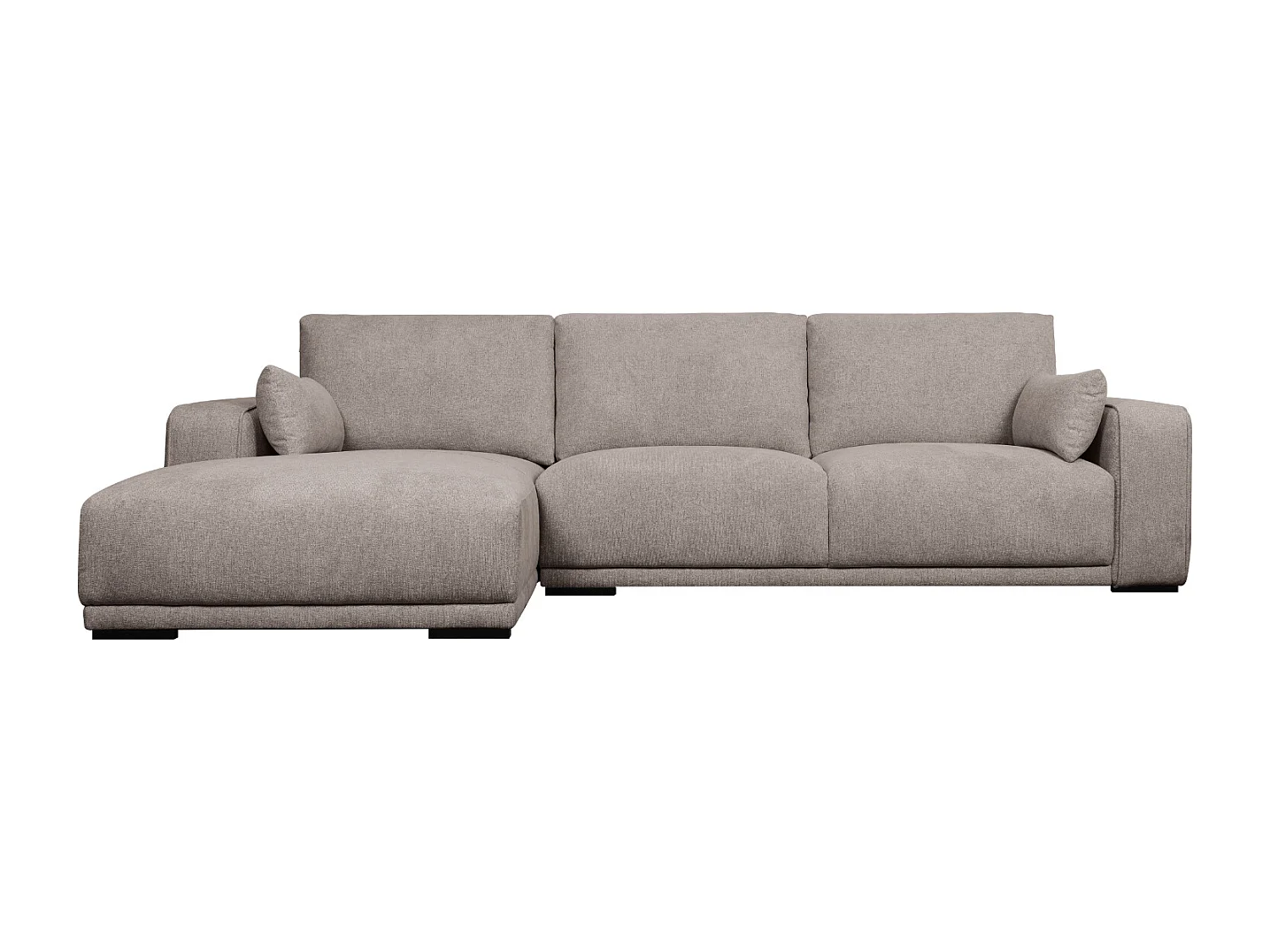 Canapé d'angle gauche California - 3 places - Tissu - Beige