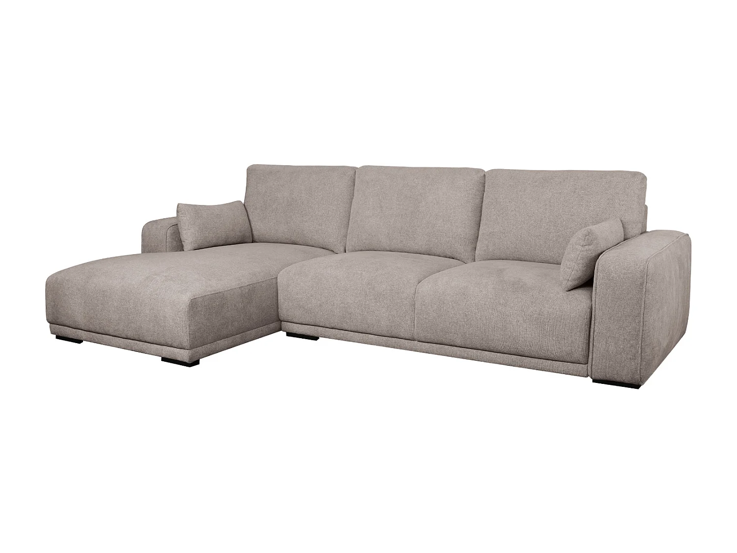 Canapé d'angle gauche California - 3 places - Tissu - Beige