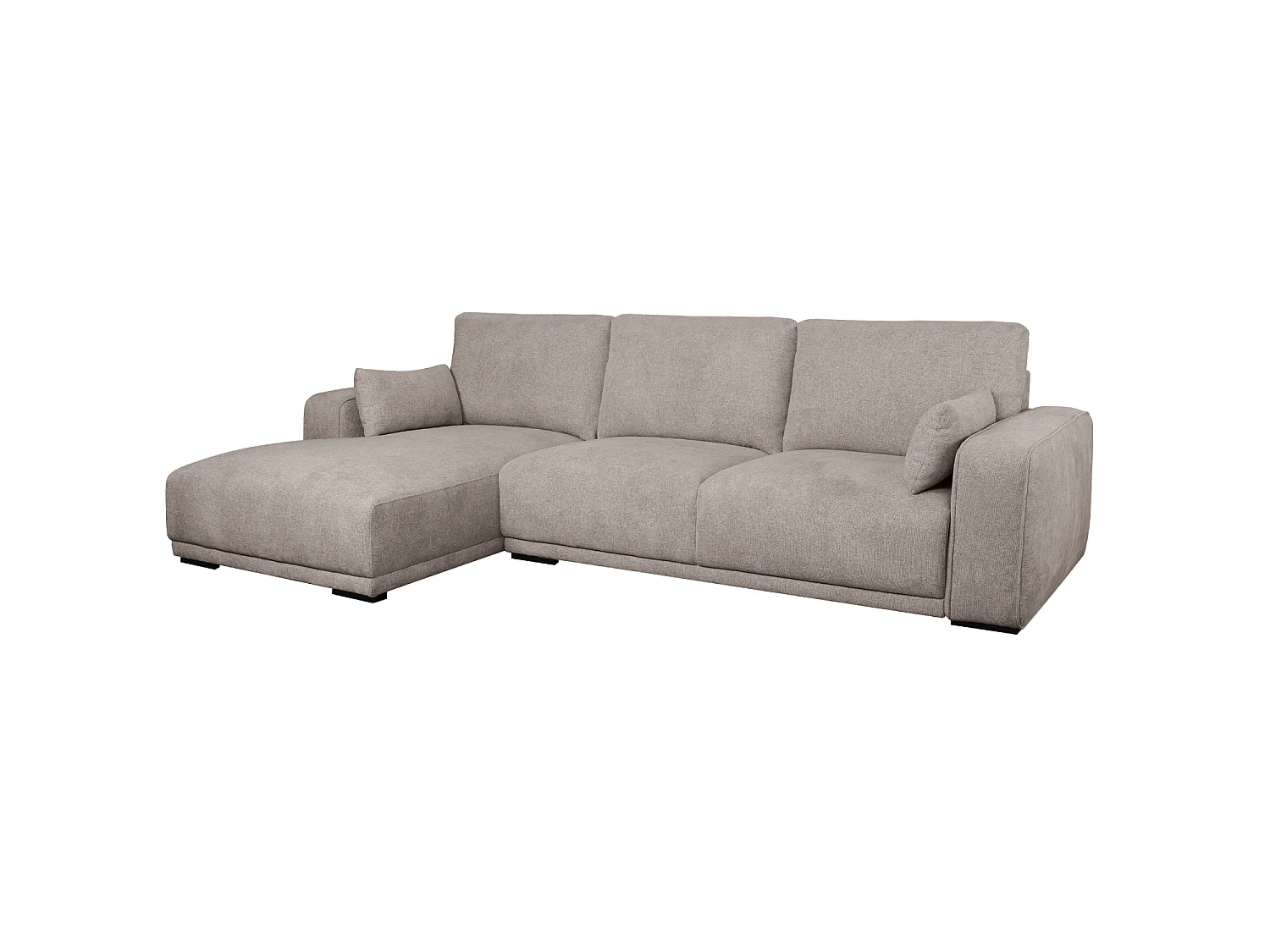 Canapé d'angle gauche California - 3 places - Tissu - Beige